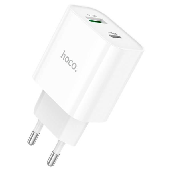 Фото - Сетевое зарядное устройство HOCO C80A Plus Rapido PD20W+QC3.0 White (6931474779885)