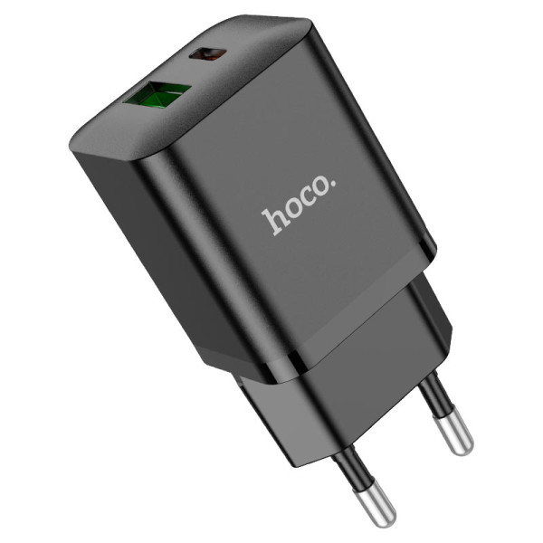 Фото - Сетевое зарядное устройство HOCO N28 Founder PD20W+QC3.0 charger Black (6931474783509)