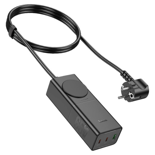 Фото - Сетевое зарядное устройство HOCO NS4 Sharp PD65W(2C1A) Black (6942007617352)