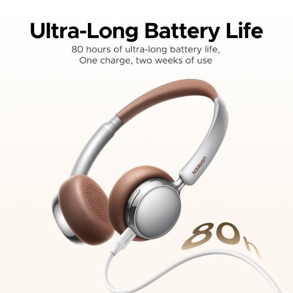 Фото - Навушники накладні бездротові UGREEN HP207 Studio Plus Active Noise Cancelling Silver Brown (75629)