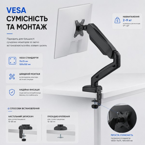 Фото - Кріплення настільне iTECH MBNG-02F 17" - 32"