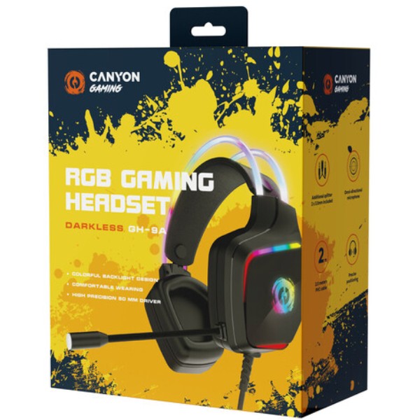 Фото - Уценка - Гарнитура проводная игровая Canyon CND-SGHS9A Black