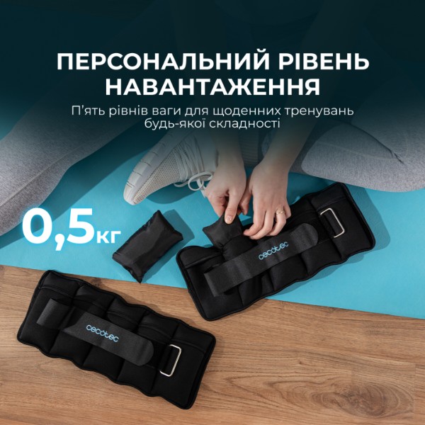 Фото - Утяжелители Cecotec Drumfit AnkleBell 2500 Neo 2 шт. по 2,5 кг (CCTC-07208)
