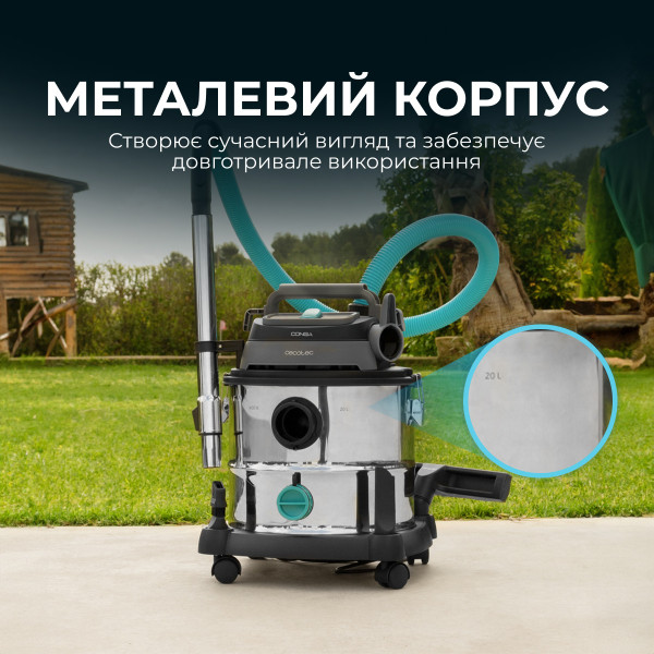 Фото - Пилосос для сухого прибирання без мішка Cecotec Conga Rockstar Wet & Dry Steel Max (CCTC-08114)