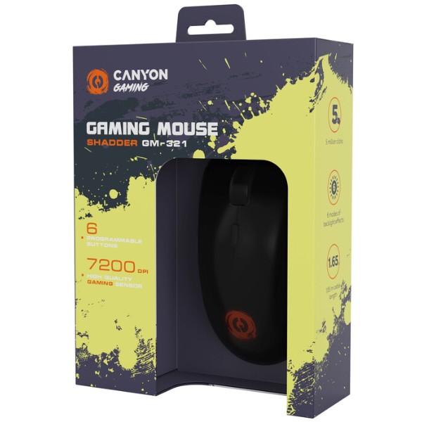 Фото - Мышь проводная игровая Canyon Shadder GM-321 RGB Black (CND-SGM321)