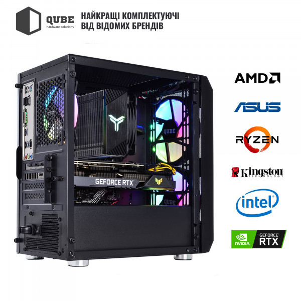 Фото - Системний блок QUBE QB i7 13700F RTX 3050 8GB NM 324 (i713700FRTX30508GBNM324)