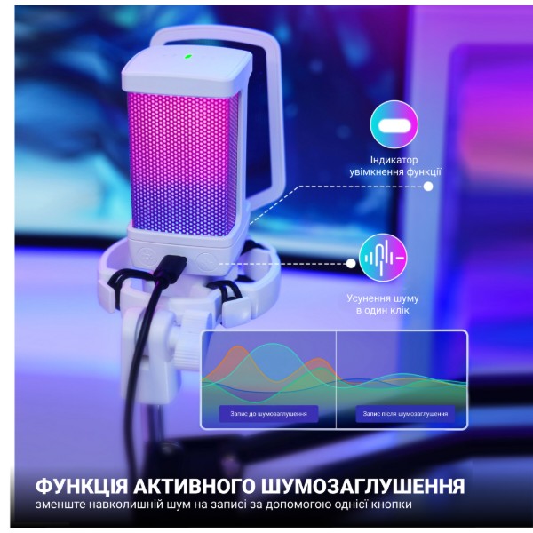 Фото - Мікрофон до комп'ютера Fifine Q6TW USB White