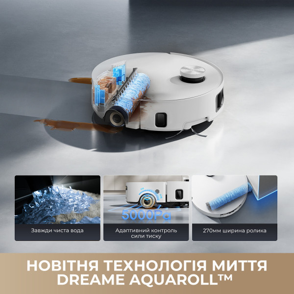 Фото - Робот-пилосос миючий Dreame Aqua 10 Roller White (RLH31CE-wh)