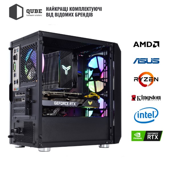 Фото - Системний блок QUBE QB Ryzen 5 7500F RTX 3050 8GB NM 3210 (Ryzen57500FRTX30508GBNM3210)
