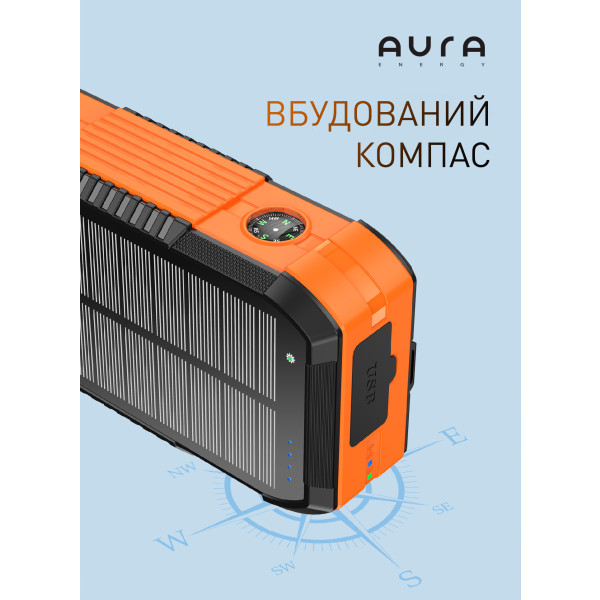 Фото - Батарея мобільна Aura NRG-40SE ARM SOLAR 40000 mAh Wireless Dynamo charging Orange (PBANRG40SEO)