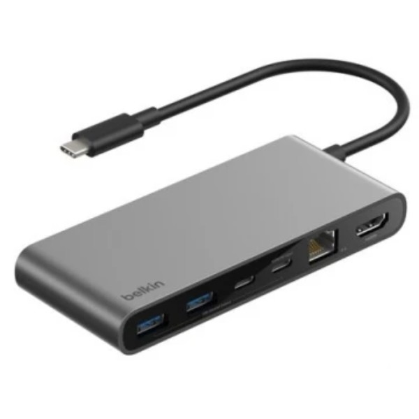 Фото - Хаб USB Belkin USB-C 8в1 Ethernet Multiport Dock (INC024HQSGY)