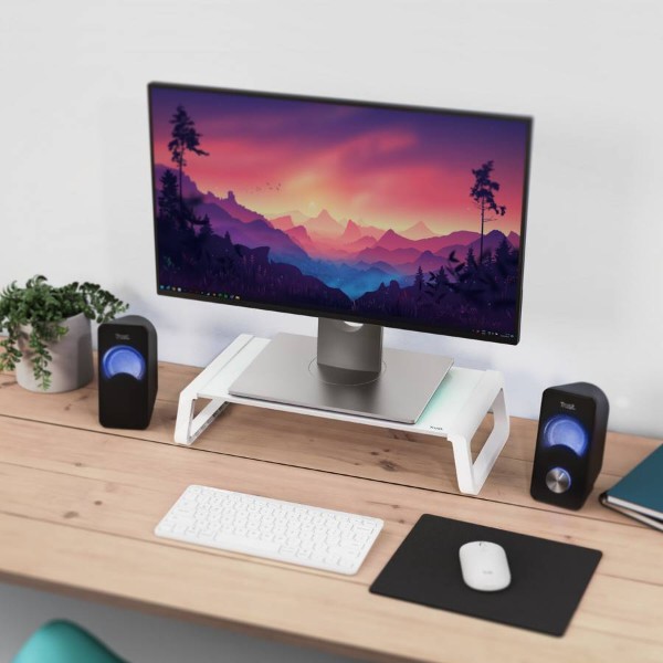 Фото - Підставка під ноутбук Trust Monta Glass Monitor Stand White (25351)