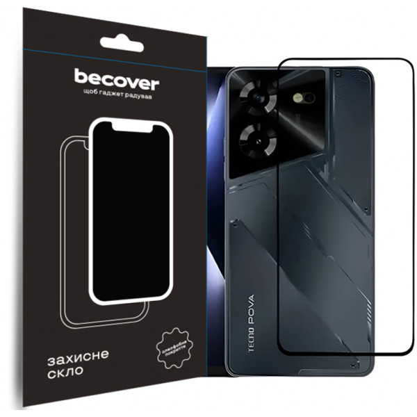 Фото - Захисне скло для смартфону BeCover Tecno POVA 5 (LH7n) Black (710031)