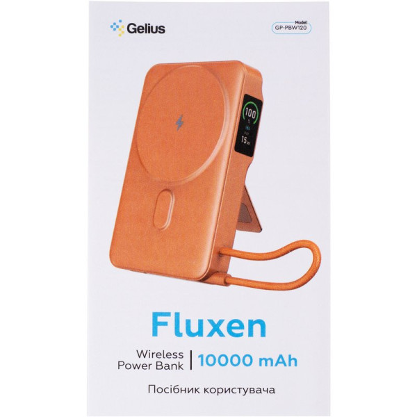 Фото - Батарея мобильная Gelius Fluxen Magnetic Wireless Charge Qi2 15W 10000mAh (GP-PBW120) Orange