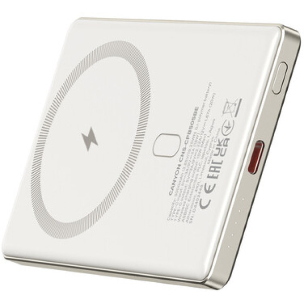 Фото - Батарея мобільна Canyon OnPower 505 slim Magsafe 5000 mAh PD20W Beige (CNS-CPB505BE)