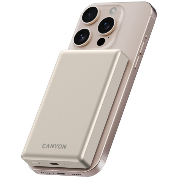 Фото - Батарея мобільна Canyon OnPower 510 slim Magsafe 10000 mAh PD20W Beige (CNS-CPB510BE)
