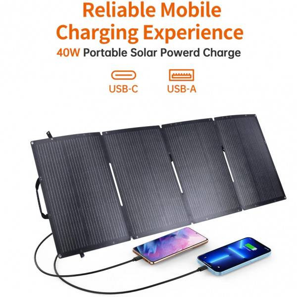 Фото - Портативна сонячна панель Choetech 40W Type-C PD 3.0 30W Max + QC 3.0 18W Max (SC006-V5-GY)