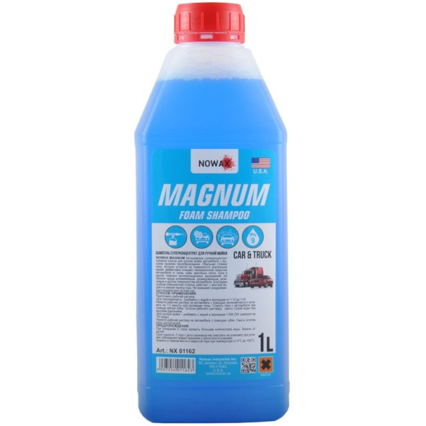 Фото - Шампунь для авто NOWAX суперконцентрат для ручної мийки Magnum Foam Shampoo 1 л (NX01162)