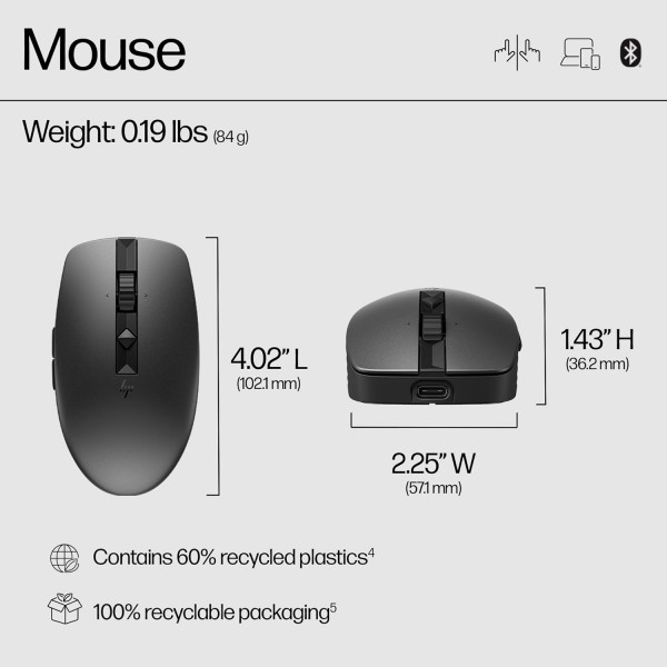 Фото - Миша бездротова HP 710 Rechargeable Silent USB-A/WL/BT (6E6F2AA)