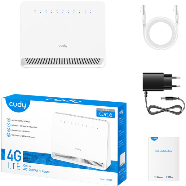 Фото - Маршрутизатор интернет WiFi5+4G Cudy LT700E