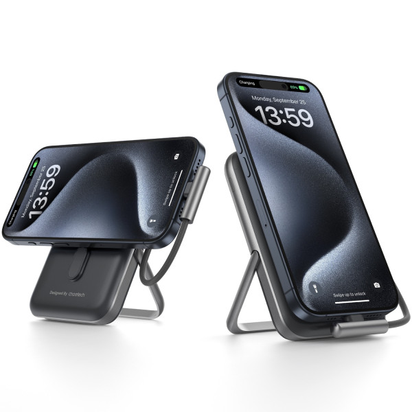 Фото - Батарея мобільна Choetech Magnetic Wireless 10000mAh 20W Black (B735-CCBK)