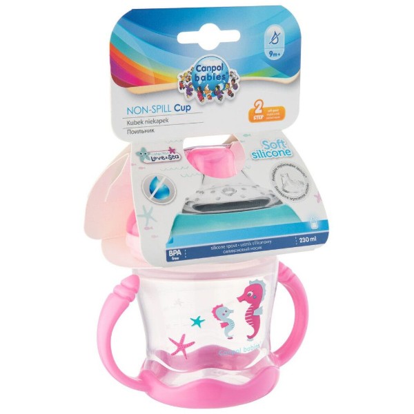 Фото - Чашка-непроливайка детская Canpol babies Sweet fun розовый, 180 мл. (57/300_pin)