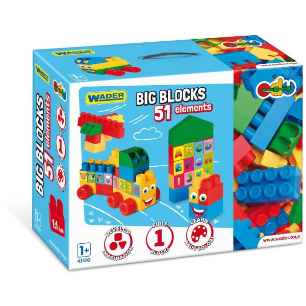 Фото - Пластиковый конструктор для малышей Wader Kids Blocks 51 эл. (41592)