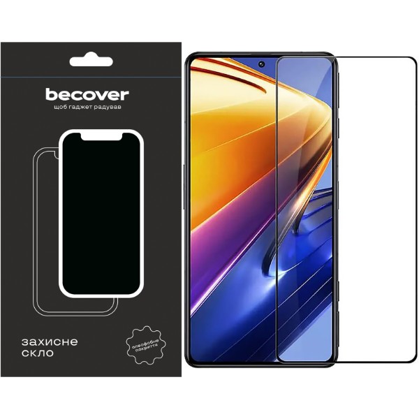 Фото - Захисне скло для смартфону BeCover Poco F4 Black (709274) Фото - Захисне скло для смартфону BeCover Poco F4 Black (709274)
