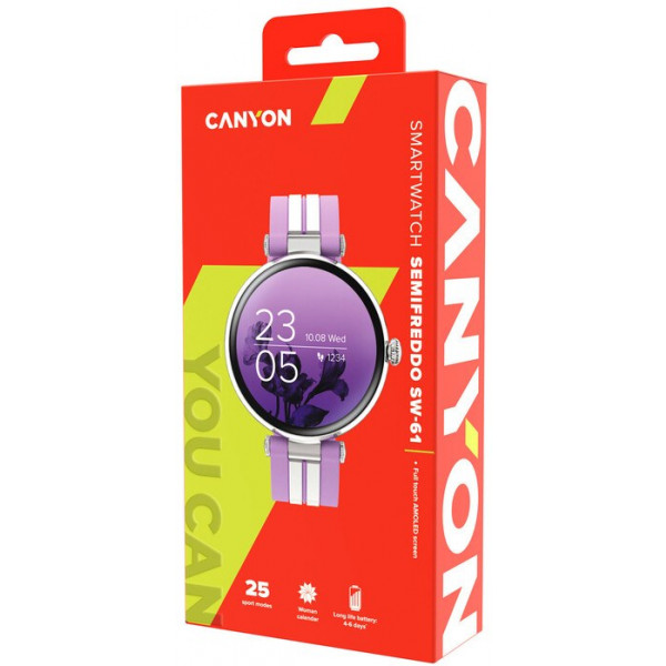 Фото - Смарт-часы Canyon Semifreddo SW-61 Silver-Lavender (CNS-SW61PP)