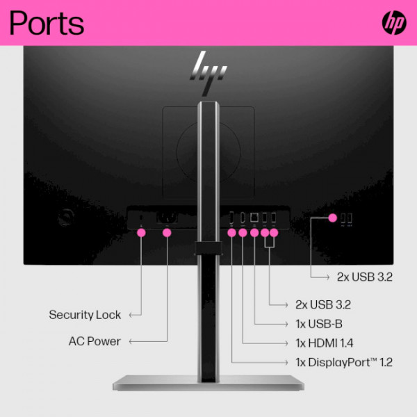 Фото - Монітор HP E24t G5 (6N6E6AA) Black-Silver