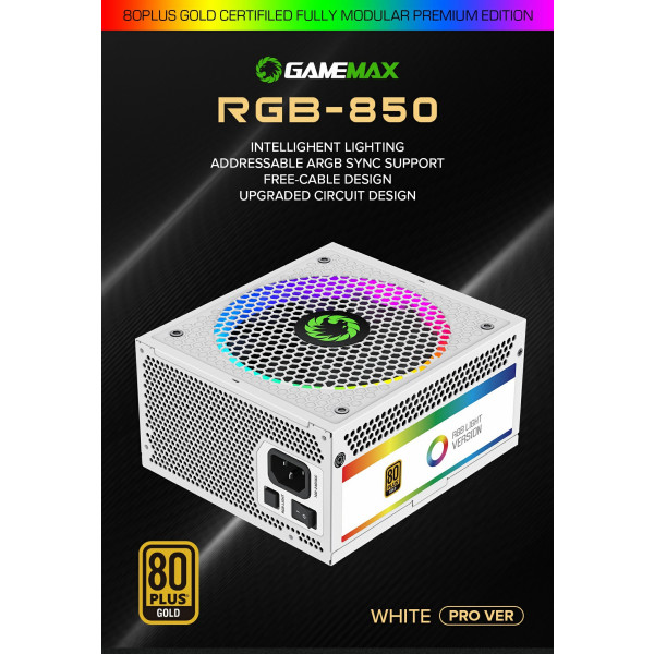 Фото - Блок питания для ПК Gamemax RGB850 PRO WH