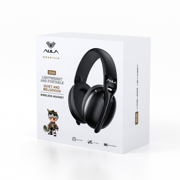 Фото - Навушники повнорозмірні бездротові Aula S6 Wireless Headset Black (6948391235554)