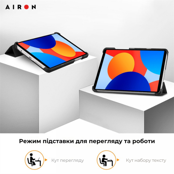 Фото - Чохол для планшета AIRON Premium for Xiaomi Redmi Pad SE 8.7'' 2024 із захисною плівкою та серветкою Black (4822356758486)