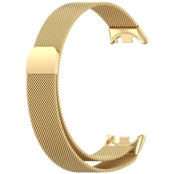 Фото - Ремінець для фітнес-браслету BeCover Milanese Style for Xiaomi Mi Smart Band 8 / 9 / 10 Gold (714603)