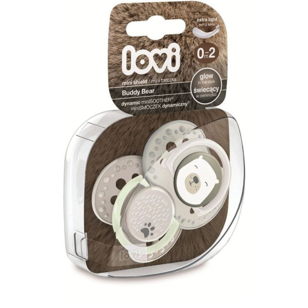 Фото - Динамічна пустушка Lovi 0-2 м-ців 2 шт. Buddy bear (22/862)
