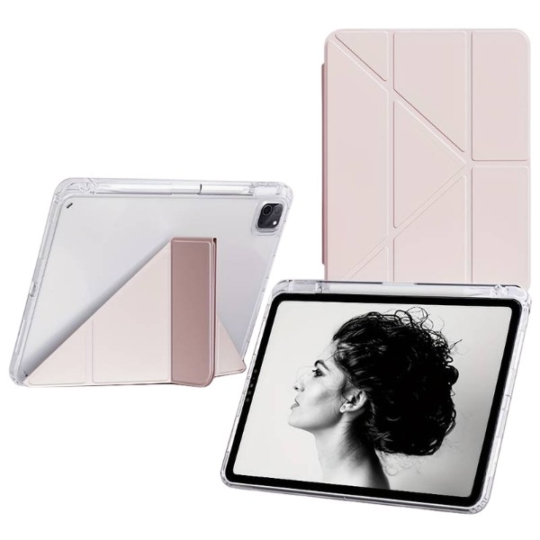 Фото - Чохол для планшета BeCover Ultra Slim Origami Transparent for Apple iPad Pro 11" M5 2025 Pink (715956)