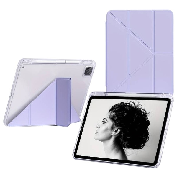 Фото - Чохол для планшета BeCover Ultra Slim Origami Transparent for Apple iPad Pro 11" M5 2025 Purple (715957)