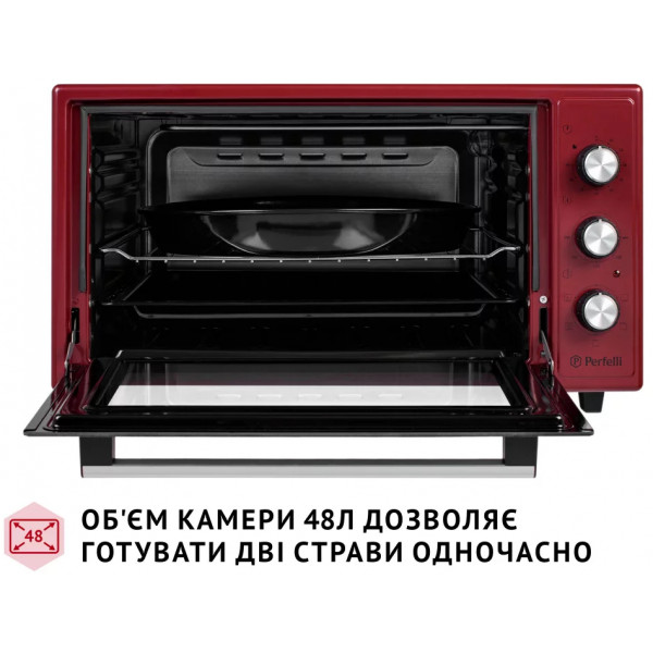 Фото - Піч електрична Perfelli TRIMO 48 RED