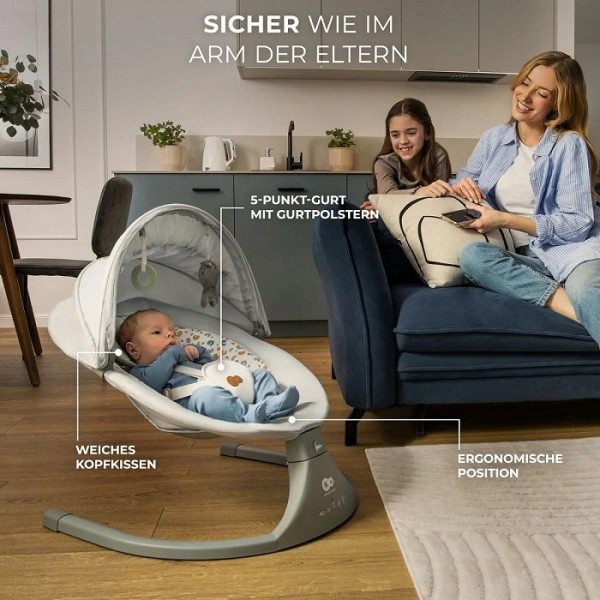 Фото - Крісло-качалка Kinderkraft Lumi 2 Dark Grey (KBLUMI02DGR0000)