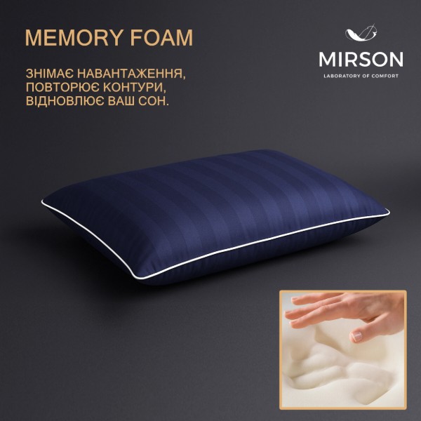 Фото - Подушка ортопедическая MirSon №7004 Elite Noble stripe Blue sea Women 590х430х100