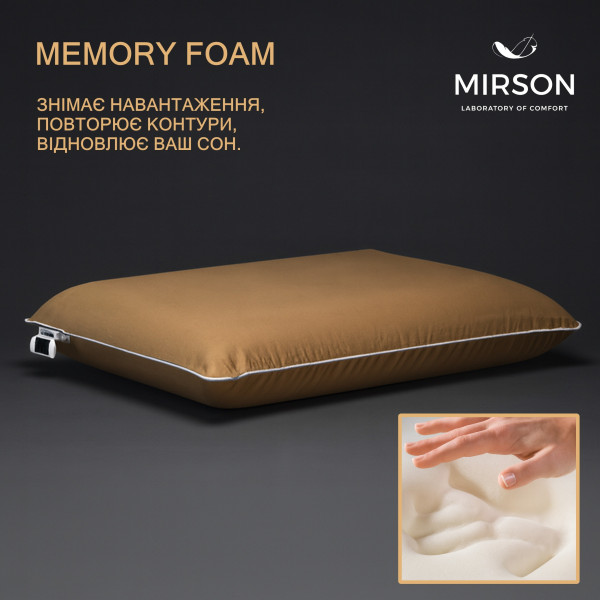 Фото - Подушка ортопедична MirSon №7033 Elite Delicate satin Estella MEN 590х430х120