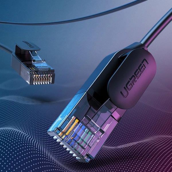 Фото - Кабель патч-корд UGREEN NW122 CAT 6A Pure Copper Ethernet Cable OD2.8 0.5m Black (70331)