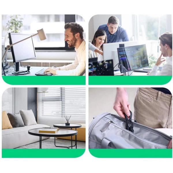 Фото - Кабель патч-корд UGREEN NW122 CAT 6A Pure Copper Ethernet Cable OD2.8 0.5m Black (70331)