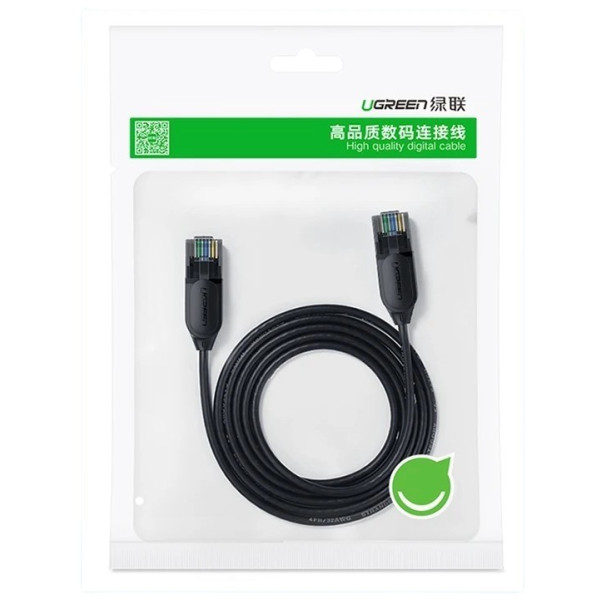 Фото - Кабель патч-корд UGREEN NW122 CAT 6A Pure Copper Ethernet Cable OD2.8 1.5m Black (70333)