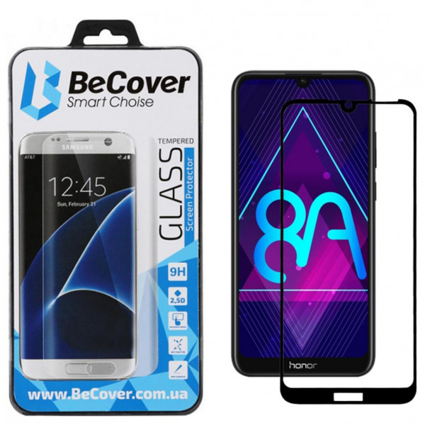 Фото - Захисне скло для смартфону BeCover Honor 8A Black (703670)