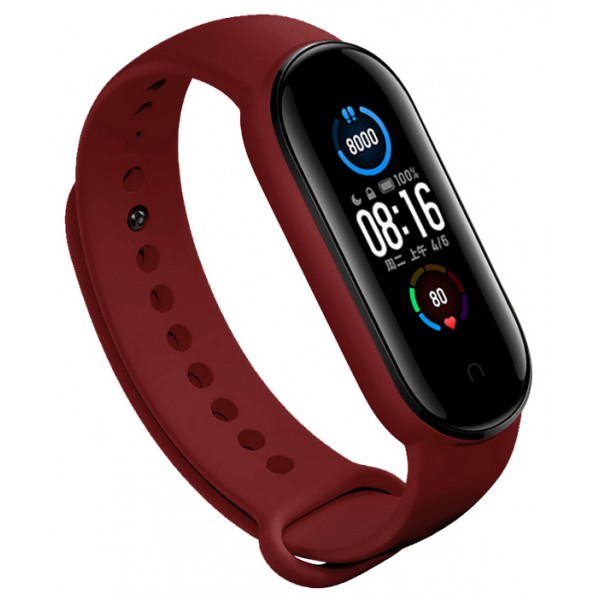 Фото - Ремінець для фітнес-браслету BeCover for Xiaomi Mi Smart Band 5 Burgundy Red (705063)