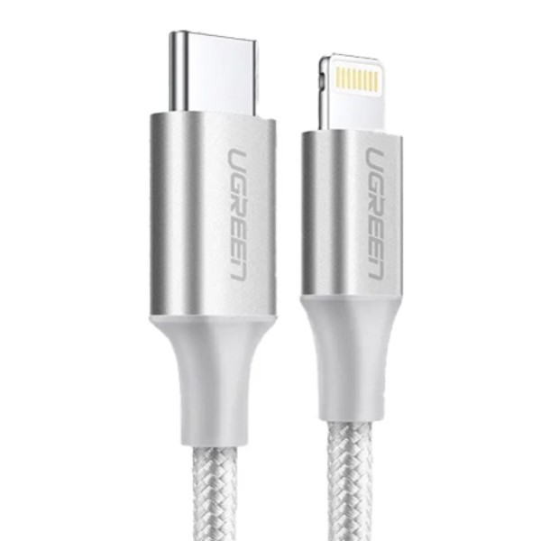 Фото - Кабель UGREEN US304 Lightning To Type-C 2.0 Male 1m White (70523)