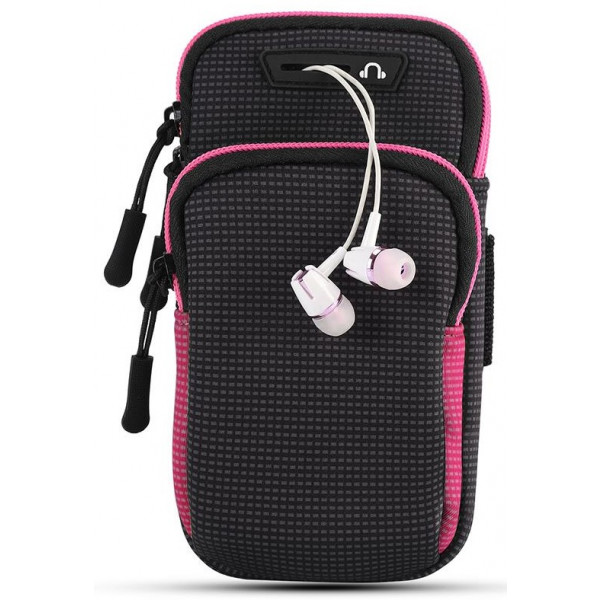 Фото - Чохол для смартфону BeCover BC0011 6.5'' Black/Pink (705345) + органайзер для наушников