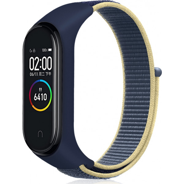 Фото - Ремешок для фитнес-браслета BeCover Nylon Style for Xiaomi Mi Smart Band 5 Deep Blue/Sand (705422)