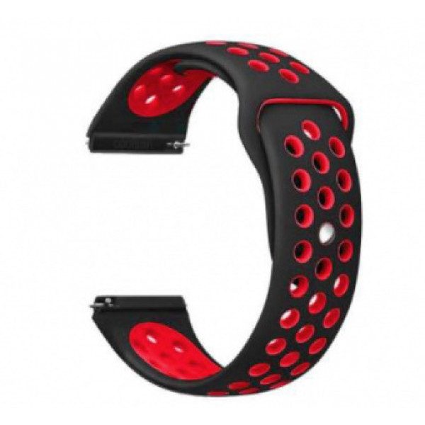 Фото - Ремінець для смарт-годинника BeCover Nike Style for Xiaomi Amazfit Bip/Bip Lite/Bip S Lite/GTR 42mm/GTS/TicWatch S2/TicWatch E Red-Black (705709)